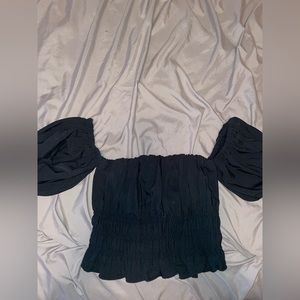 Abercrombie Off-The-Shoulder Smocked Puff Sleeve Top